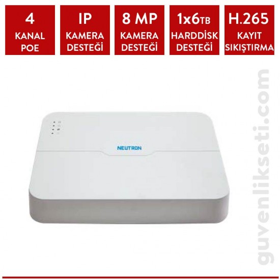 NEUTRON NVR301-04LS3-P4 4 KANAL NVR-ULTRA 265-4 PoE-1 HDD DESTEGI NEUTRON NVR301-04LS3-P4 4 KANAL NVR-ULTRA 265-4 PoE-1 HDD DESTEGI